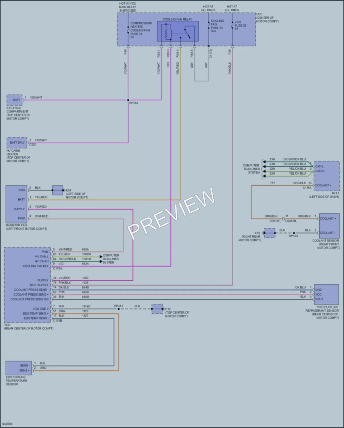 2023 VinFast VF8 Cooling Fan Wiring Diagrams protected preview