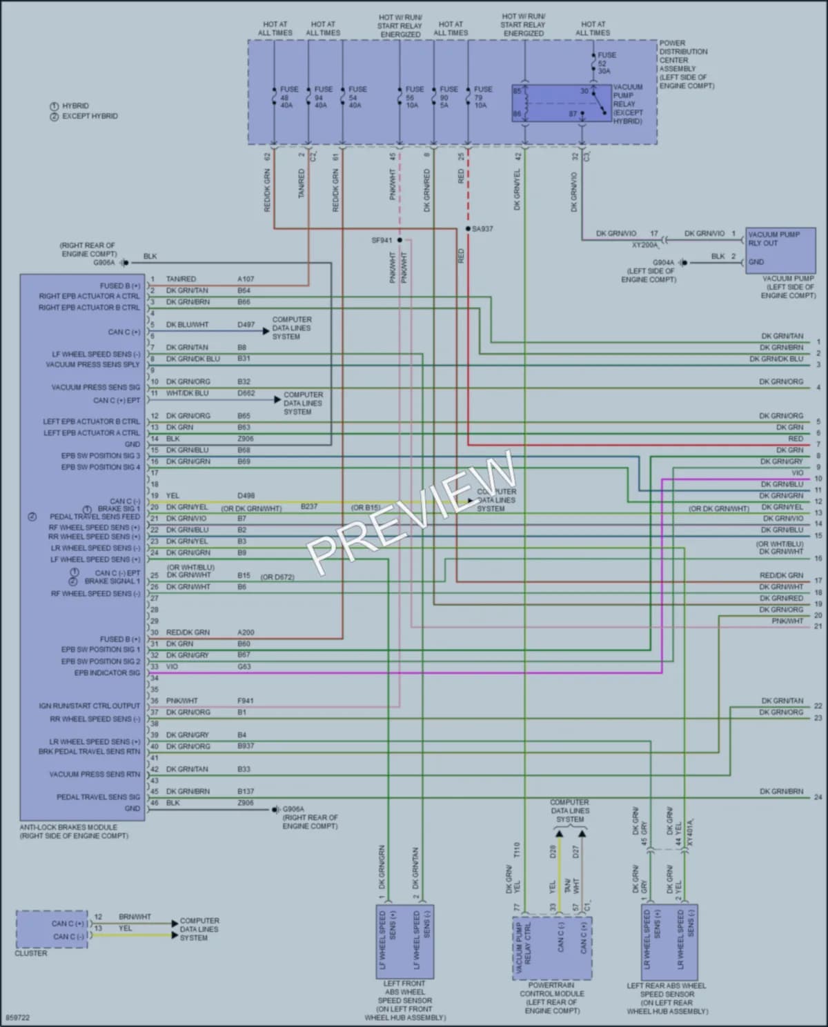 2024 Chrysler PacificaHybrid Anti Lock Brakes Wiring Diagrams protected preview