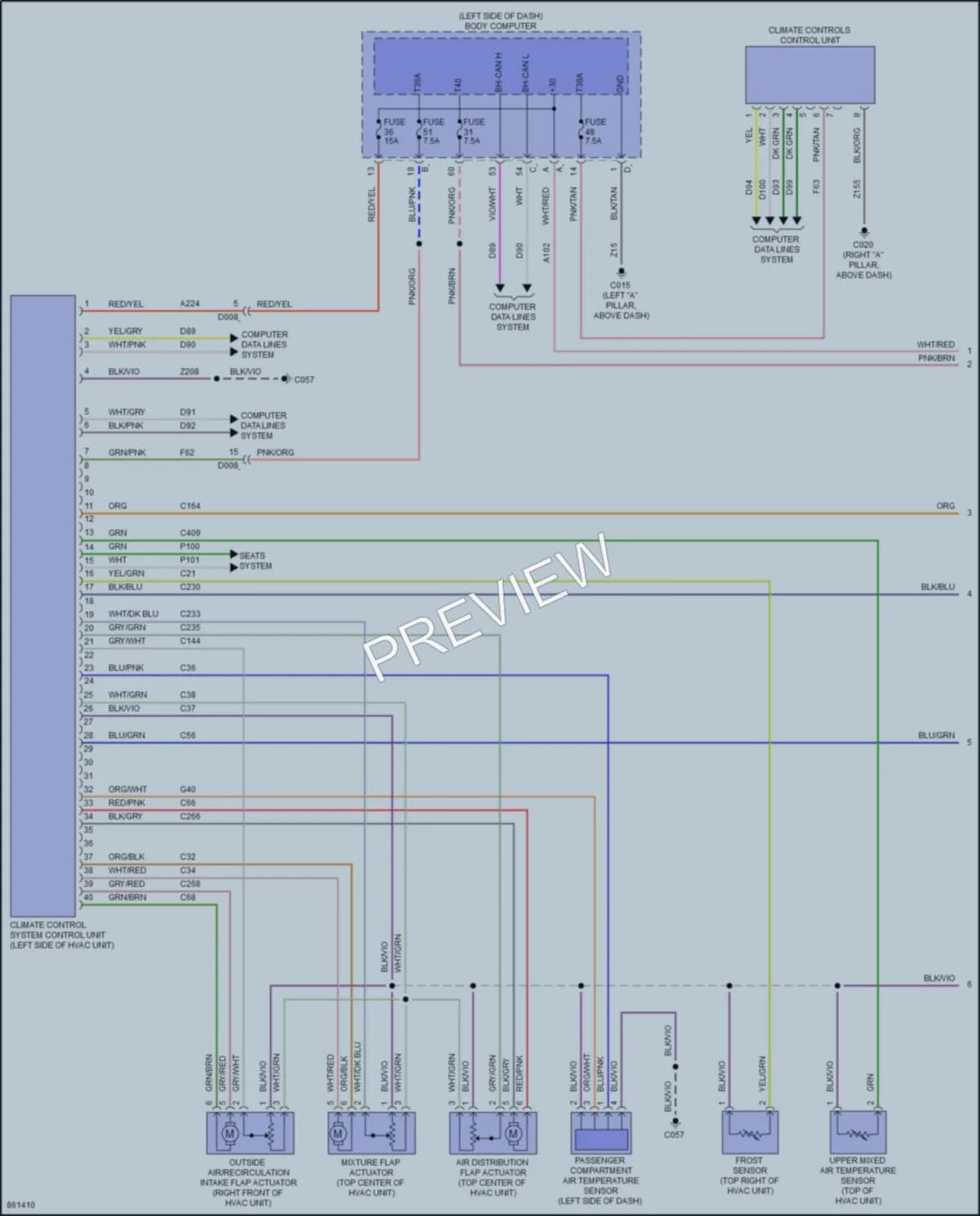 2024 Fiat 500e Air Conditioning Wiring Diagrams protected preview