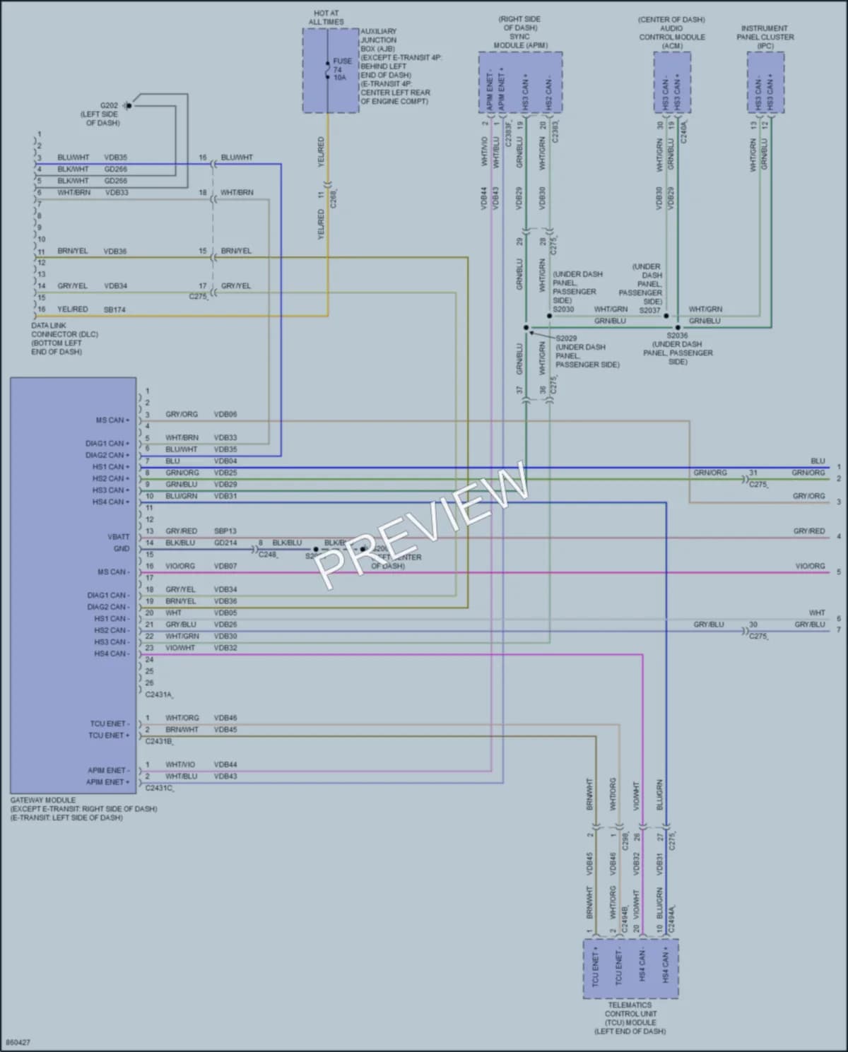2024 Ford 150Transit Computer Data Lines Wiring Diagrams protected preview