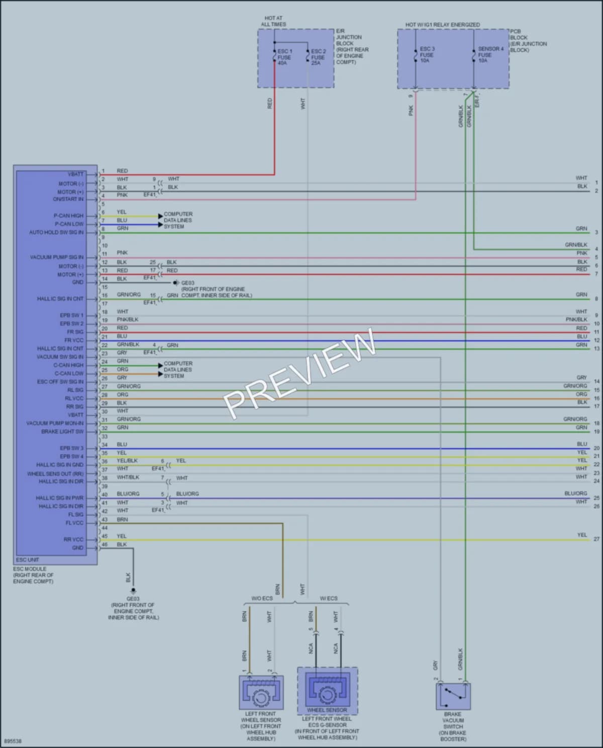 2025 Genesis G70 Anti Lock Brakes Wiring Diagrams protected preview