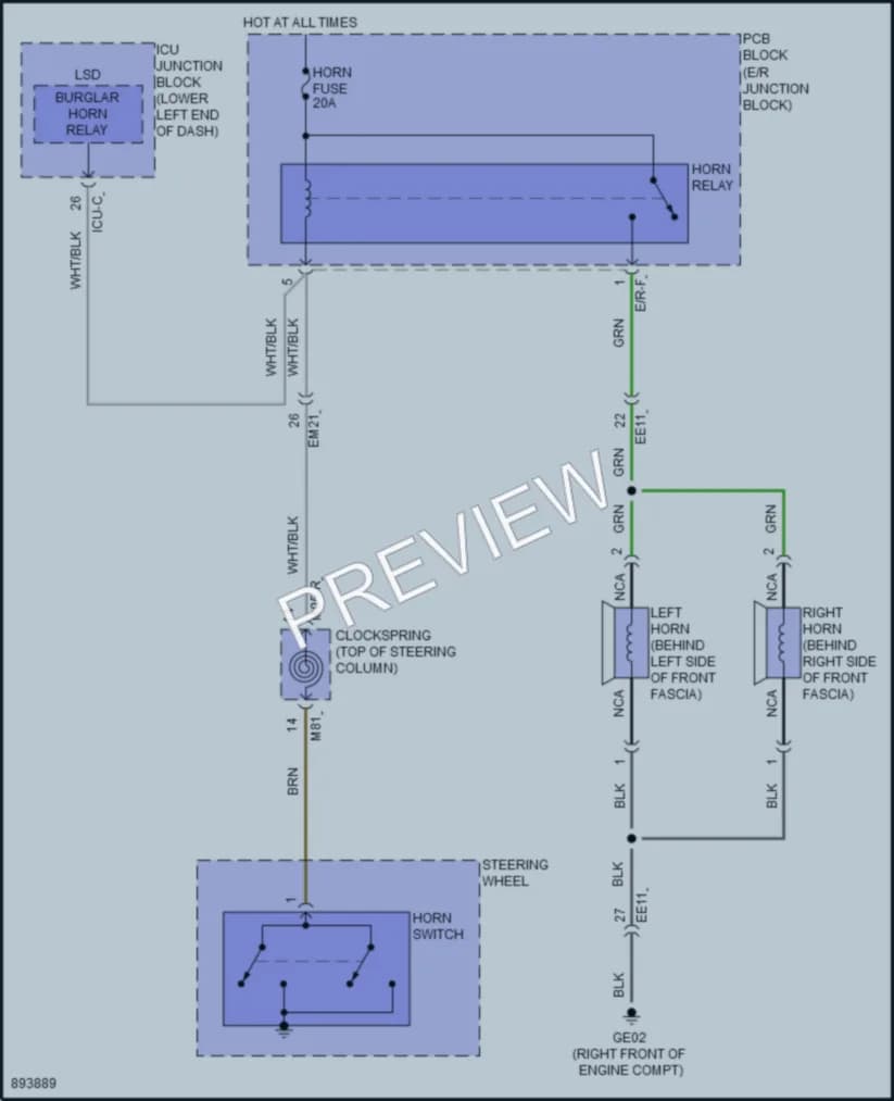 2025 Genesis G70 Horn Wiring Diagrams protected preview