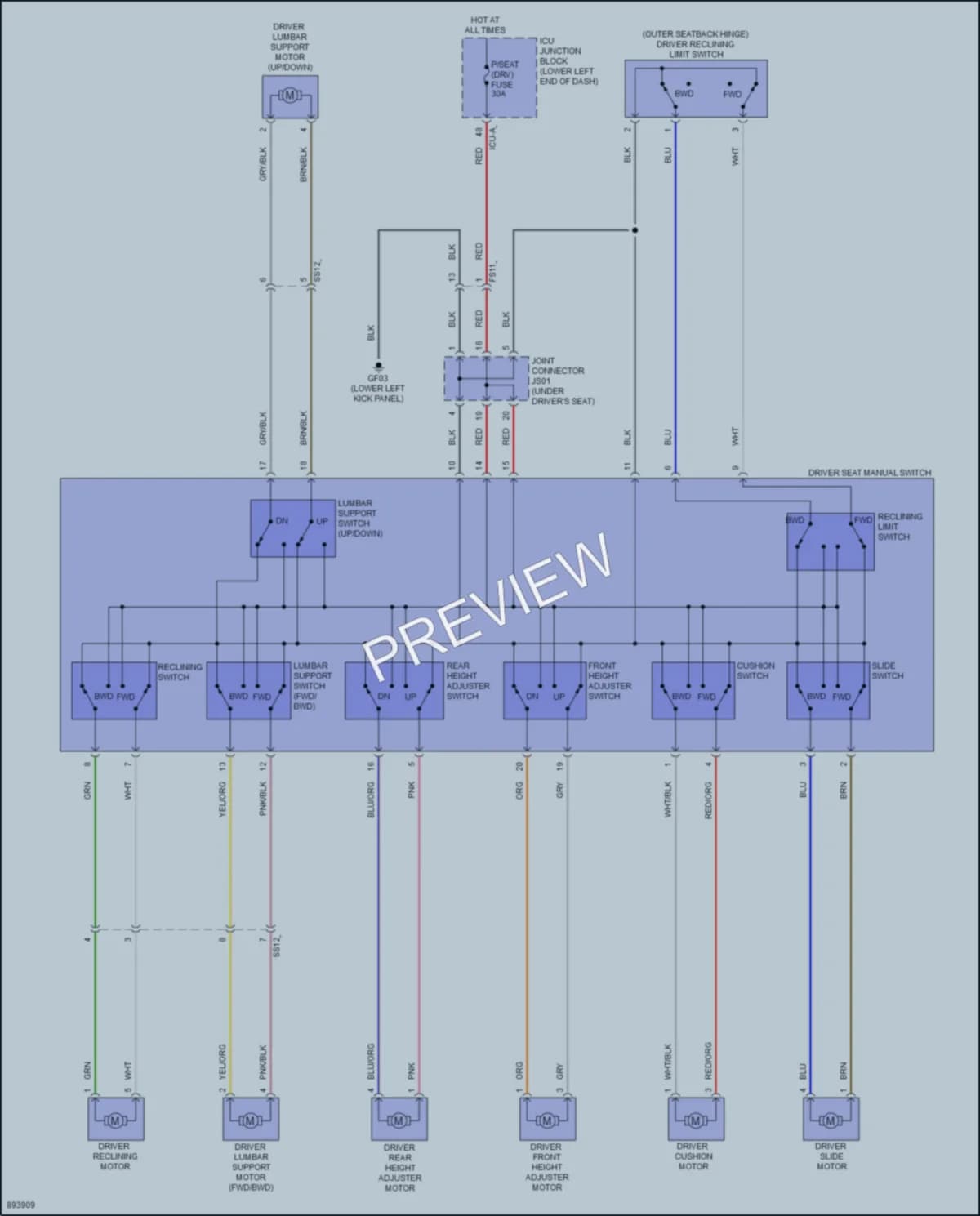 2025 Genesis G70 Power Seats Wiring Diagrams protected preview