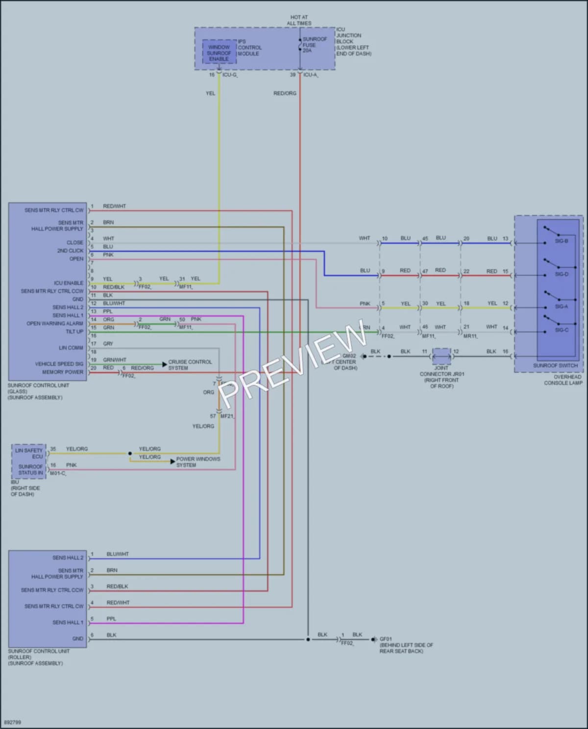 2025 Genesis G70 Power Top Sunroof Wiring Diagrams protected preview