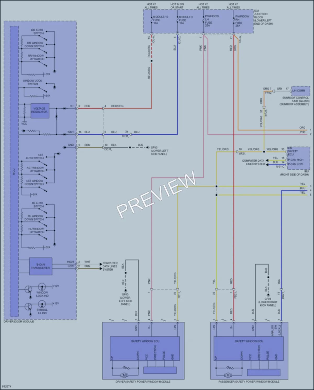 2025 Genesis G70 Power Windows Wiring Diagrams protected preview