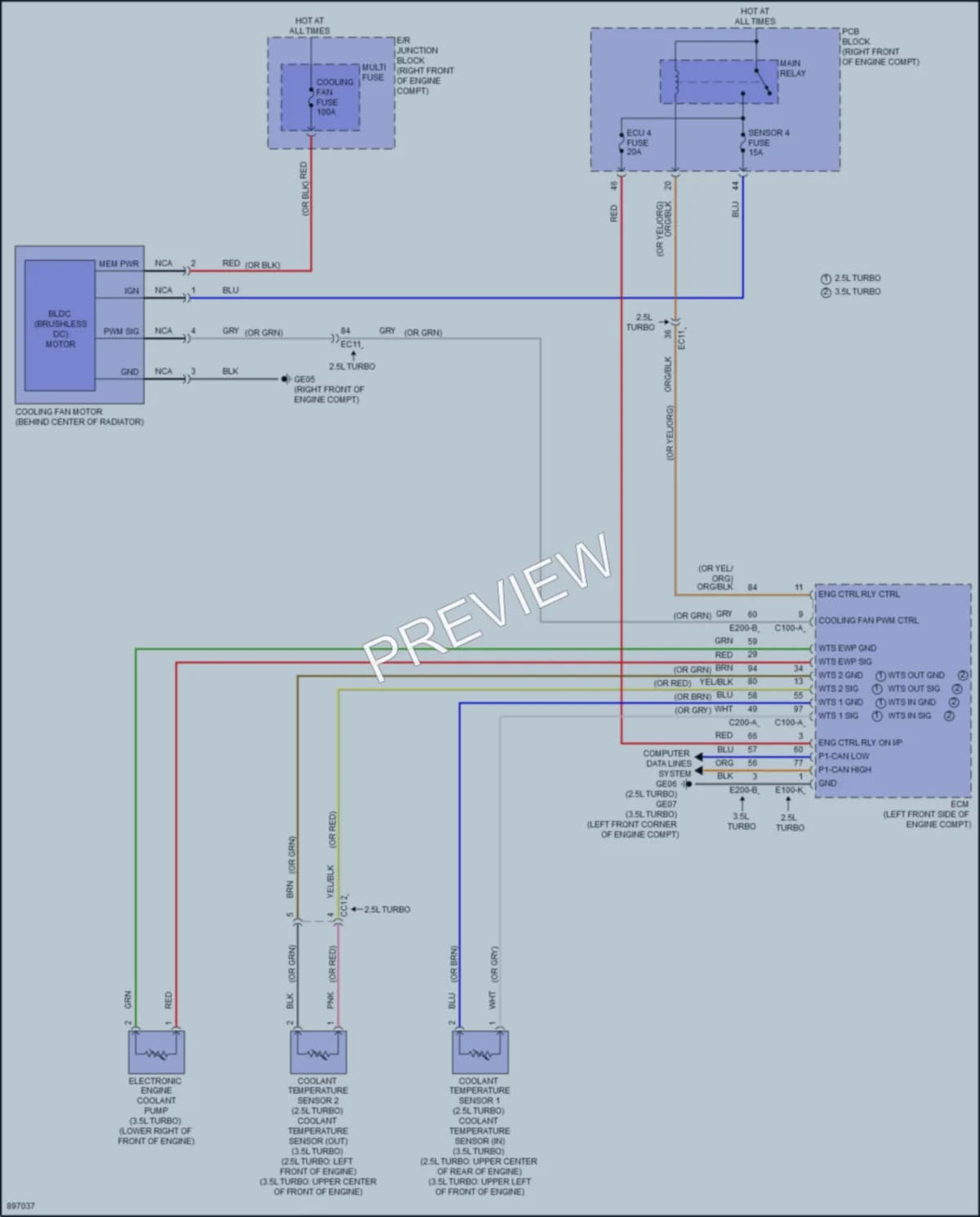 2025 Genesis GV80 Cooling Fan Wiring Diagrams protected preview