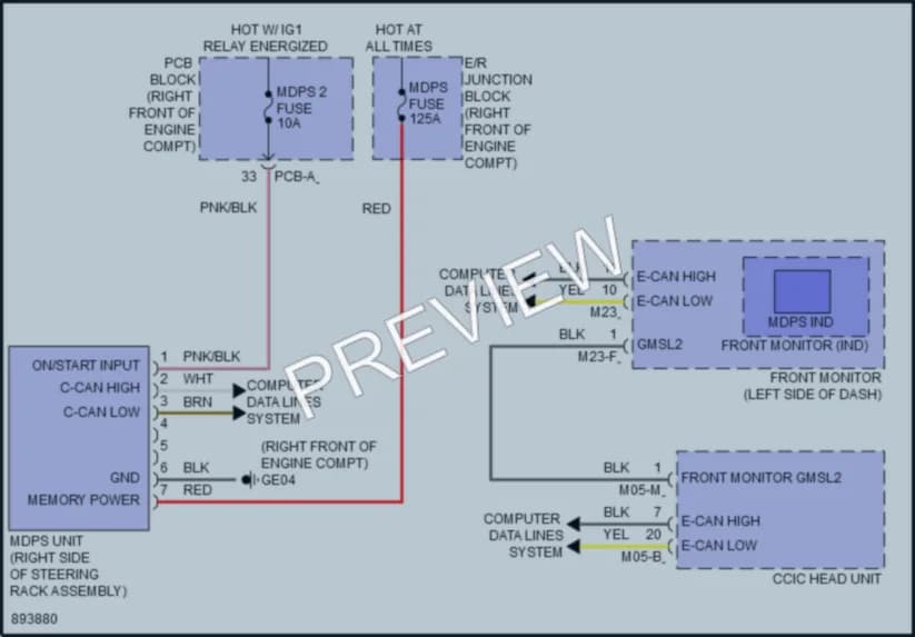 2025 Genesis GV80 Electronic Power Steering Wiring Diagrams protected preview