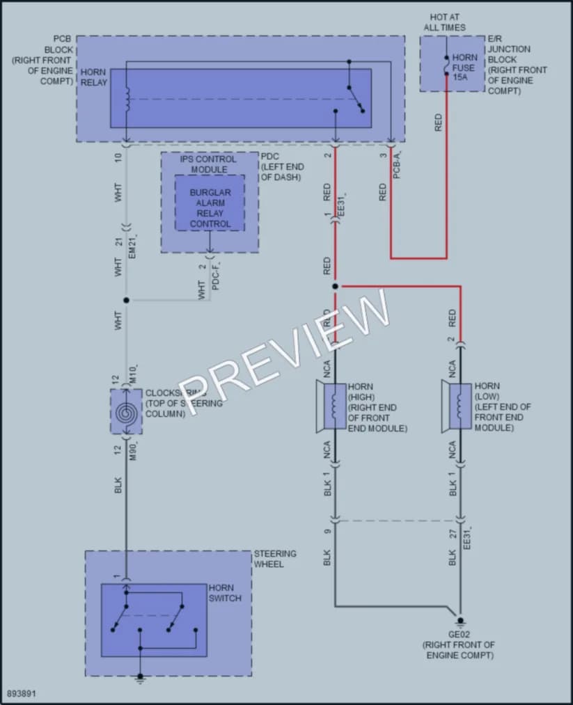 2025 Genesis GV80 Horn Wiring Diagrams protected preview