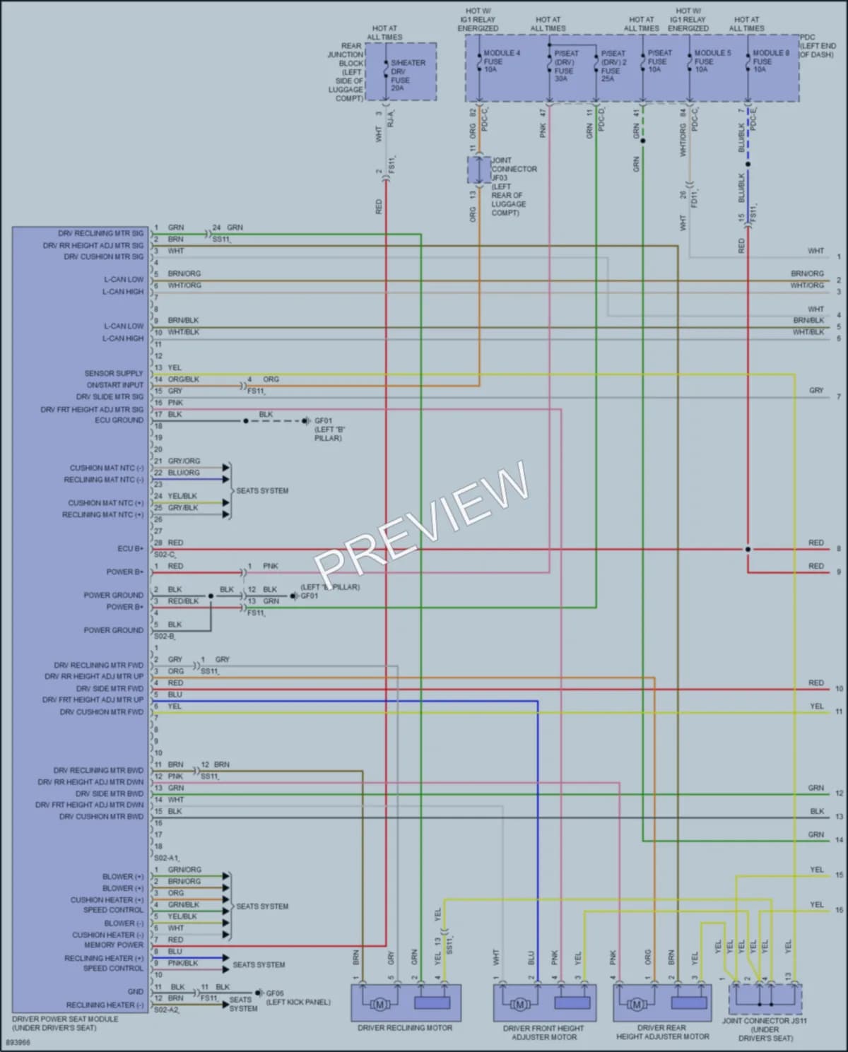 2025 Genesis GV80 Memory Systems Wiring Diagrams protected preview
