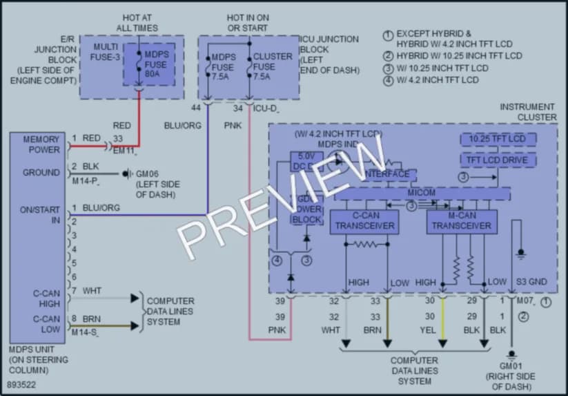 2025 Hyundai Elantra Electronic Power Steering Wiring Diagrams protected preview