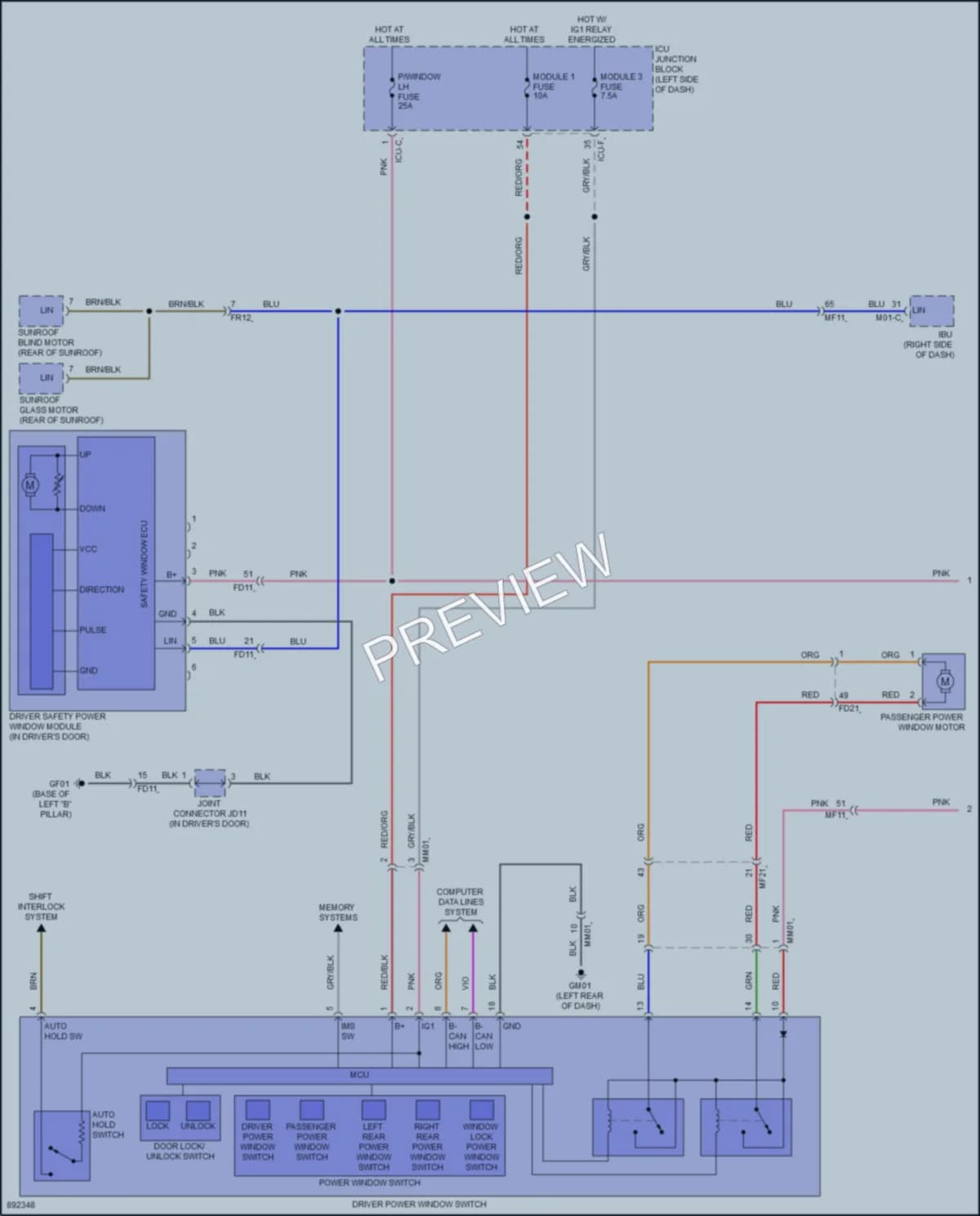 2025 Hyundai Ioniq6 Power Windows Wiring Diagrams protected preview