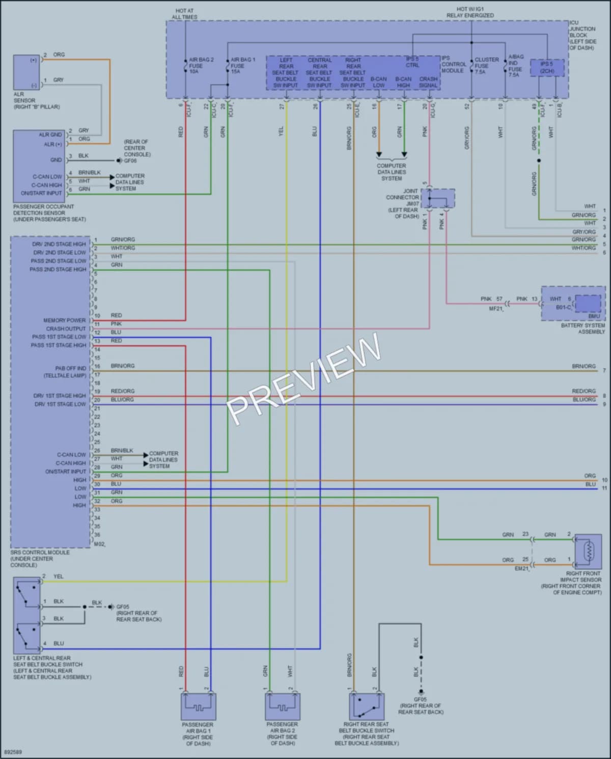 2025 Hyundai Ioniq6 Supplemental Restraints Wiring Diagrams protected preview
