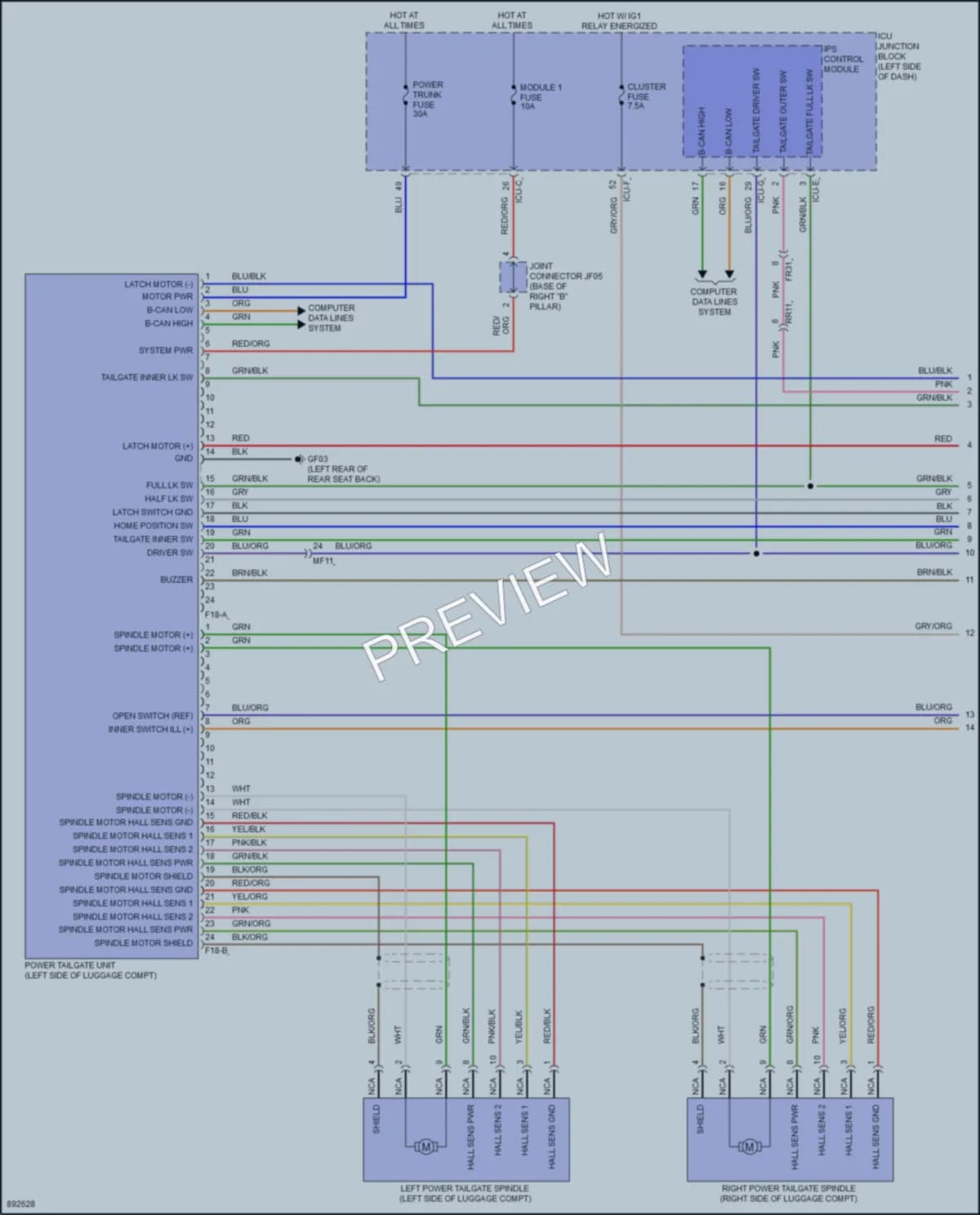 2025 Hyundai Ioniq6 Trunk Tailgate Fuel Door Wiring Diagrams protected preview
